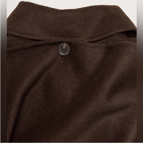 NWT! Banana Republic Chocolate Brown Oversized Double-Faced Wool Cape Coat - Picture 5 of 16
